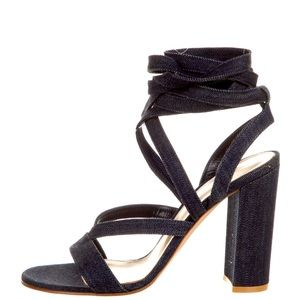 Gianvito Rossi Ankle Strap Denim Sandal